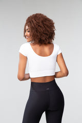 Square Neck Crop Top - White