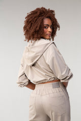 Serenity Crop Hoodie - Light Taupe