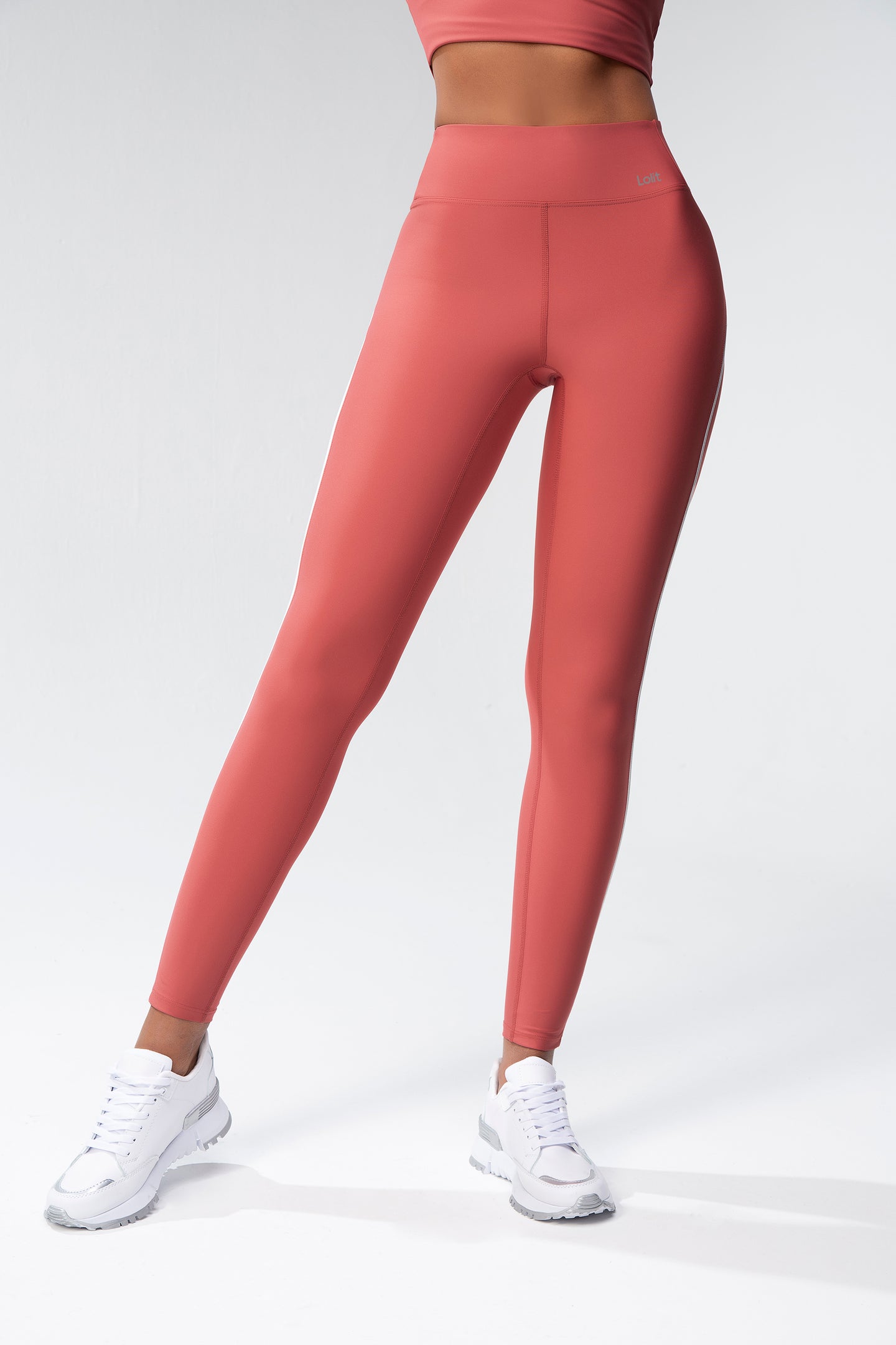 High-Waisted piping coutour Legging - Mineral Red