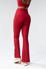 Power High-Waisted Flared Leggings - Biking Red