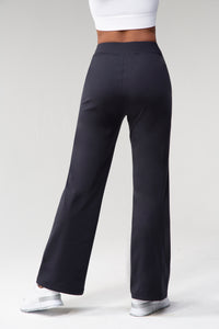 Wide-leg pintuck sweatpants - Black