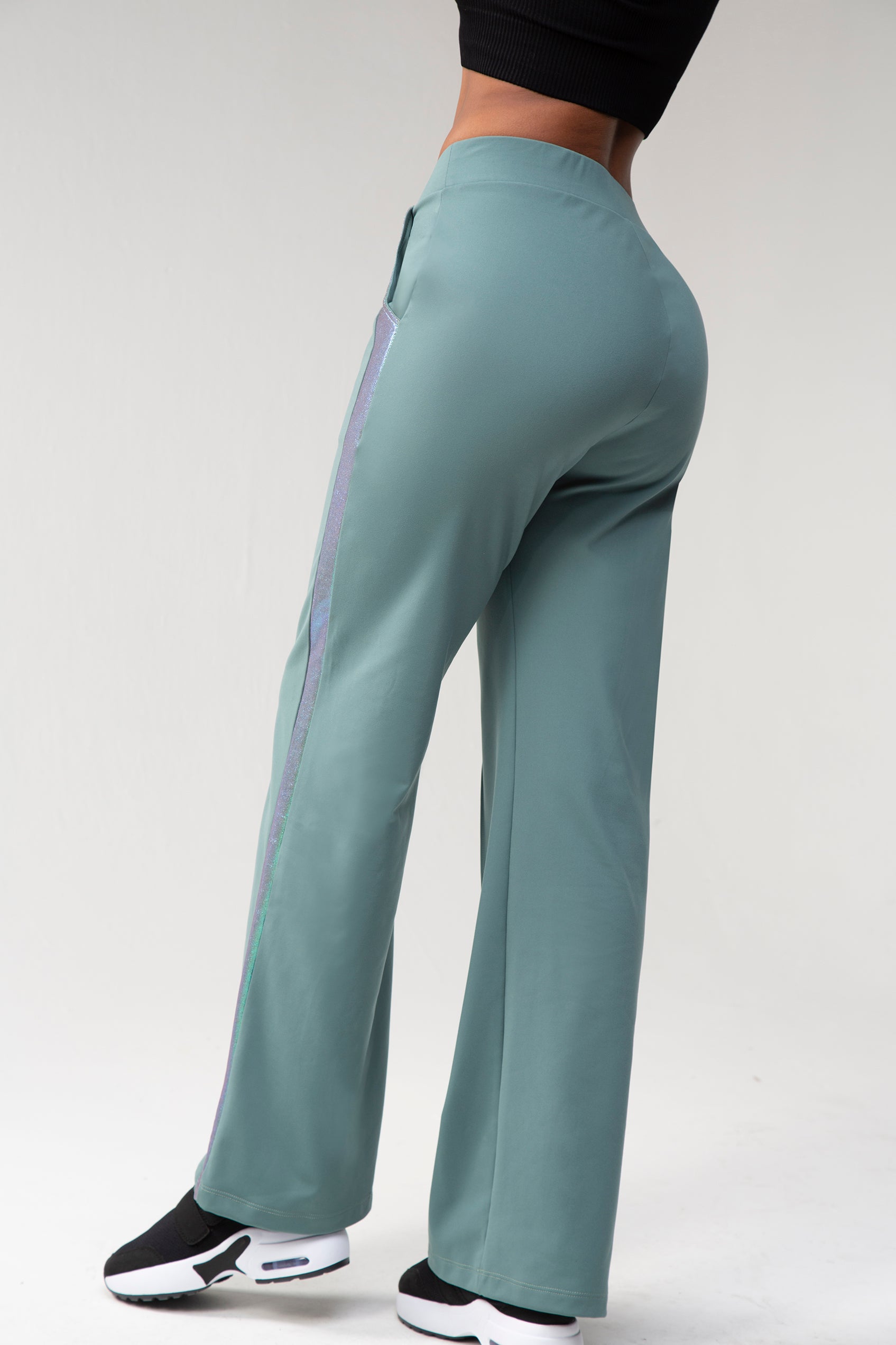 Wide-leg pintuck sweatpants - Moonstone