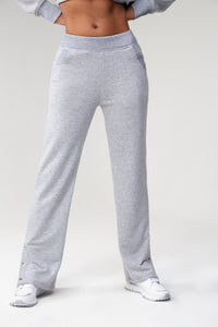 Heather grey sweatpants with snaps - Heather Grey