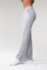 Heather grey sweatpants with snaps - Heather Grey