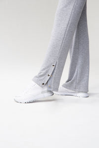 Heather grey sweatpants with snaps - Heather Grey