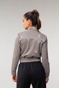 Sleek Bomber Jacket - Ivory